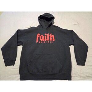 Reason Clothing Faith Over Fear Hoodie Men XL Black Graphic Religious Streetwear